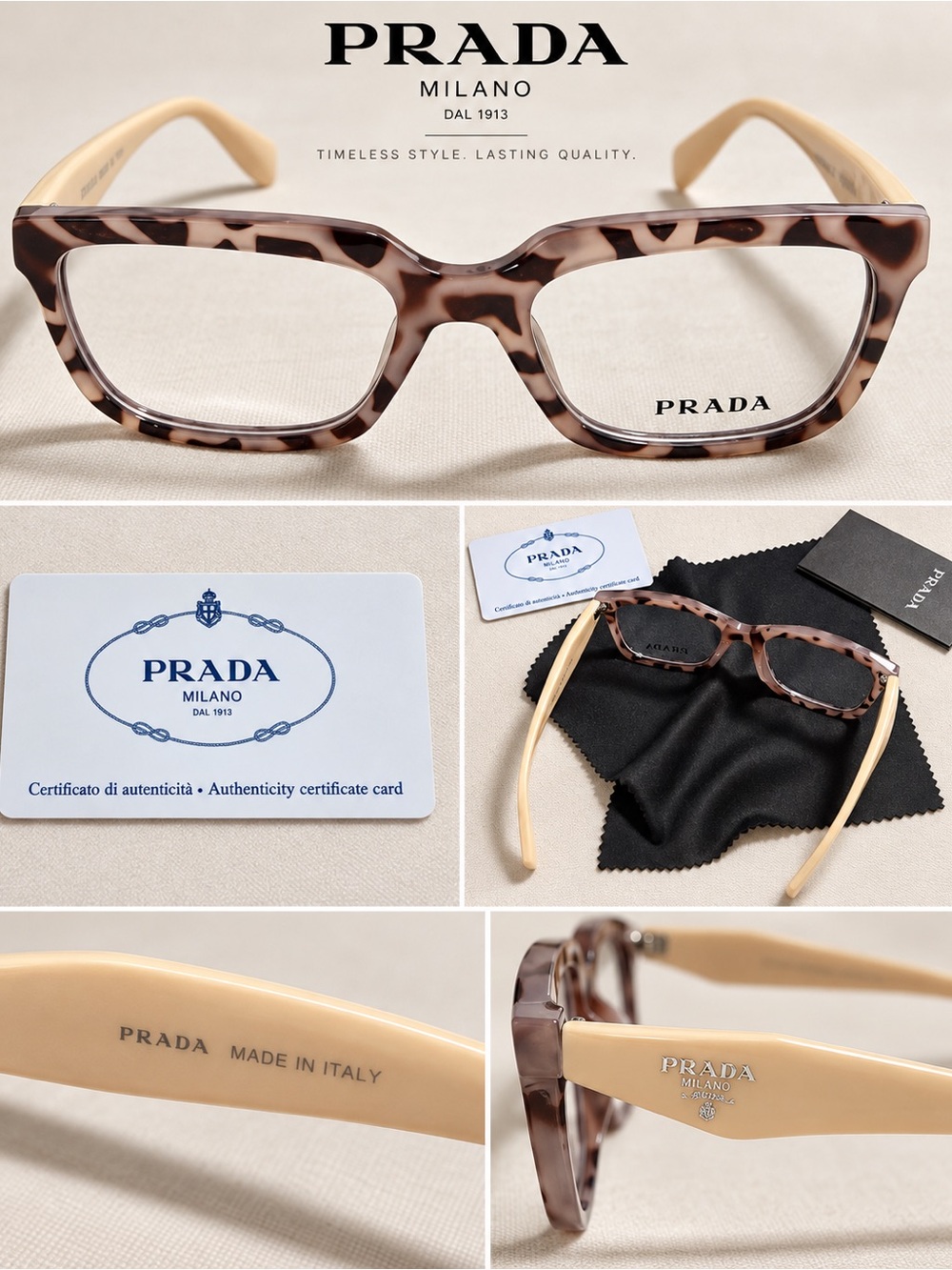 PRADA Pink Tortoiseshell and Beige Women's Optical Frames - Picture 3 of 11